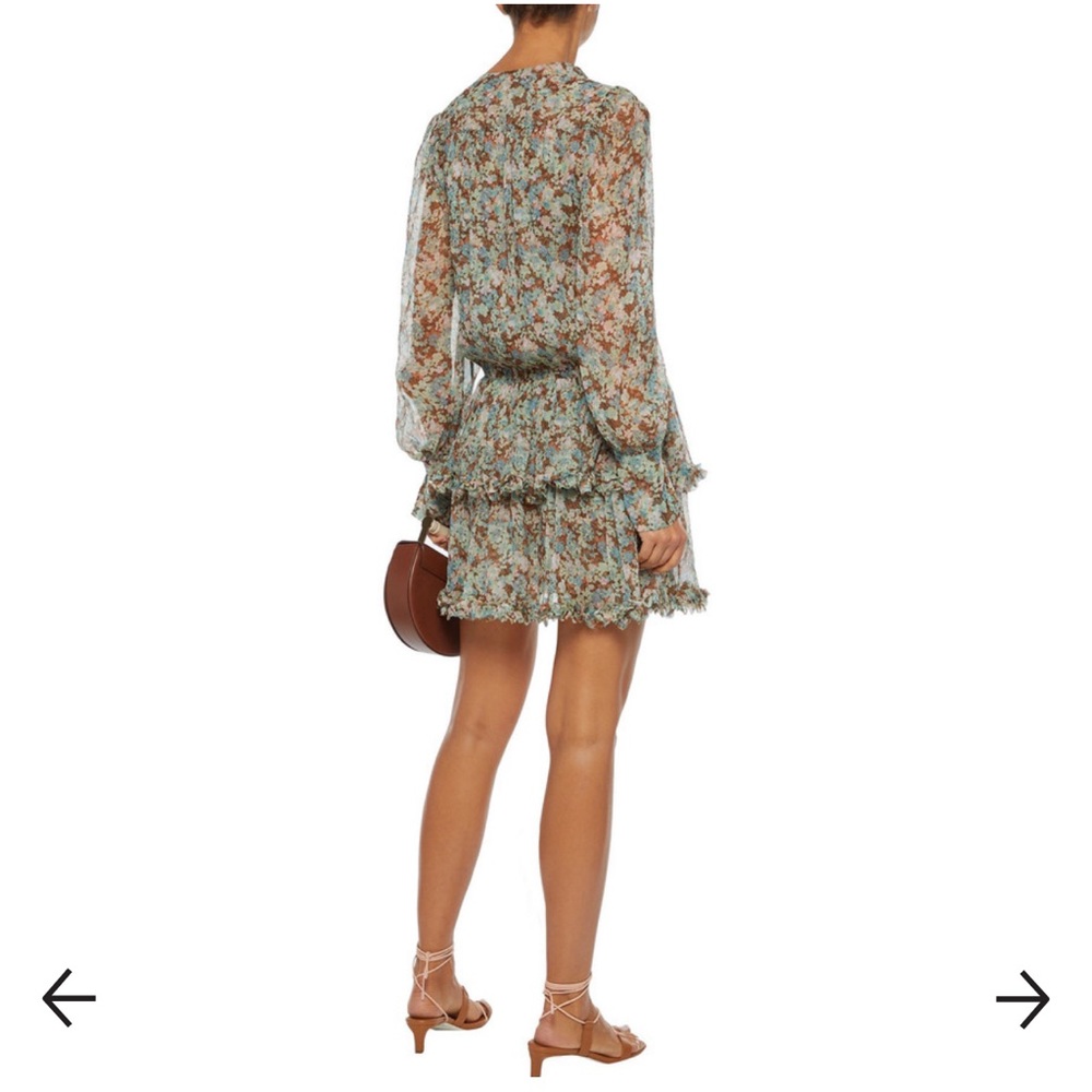Stella McCartney Ruffled Floral Silk Georgette Mini Dress - Picture 3 of 5